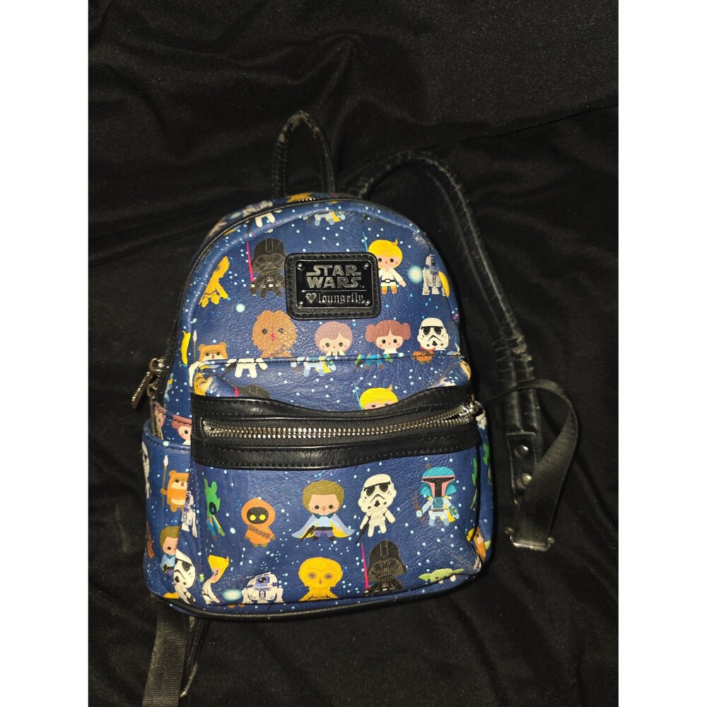 Loungefly Disney Star wars chibi character print mini backpack bookbag bag!